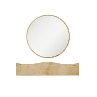 Coiffeuse Murale Scandinave Avec Miroir, 2 Tiroirs Marfa