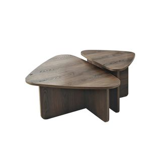 Table Basse Effet Noyer, Triangle Organique (x2) Marfa