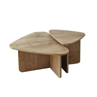 Table Basse Gigogne Effet Bois, Triangle Organique (x2) Marfa