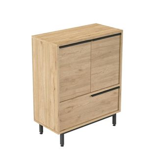 Meuble De Rangement Bureau 3 Portes Décor Bois Jena