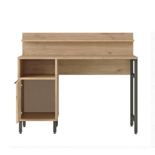 Bureau Moderne Décor Bois Avec Rangement Et Étagère Jena