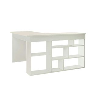 Bureau D'angle Blanc Avec Niches De Rangement Marfa