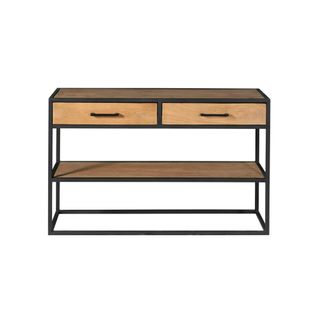 Console D'entrée En Bois Clair 2 Tiroirs Rivano