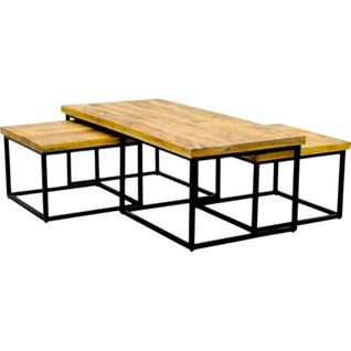 Table De Salon Gigogne En Bois Clair (lot De 3) Rivano