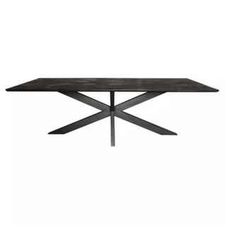 Table à Manger Noire En Bois De Manguier 200 Cm Alvera