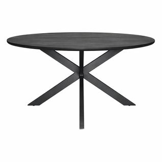 Table Ronde Noire En Bois De Manguier D.150 Cm Alvera