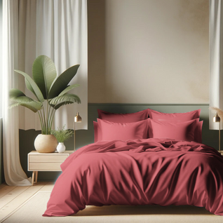 Drap Plat Coton Vieux Rose - 270 X 300 cm