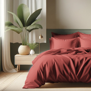 Housse de couette coton TERTIO® Terracotta - 260 X 240 cm