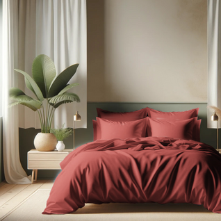 Drap Plat Coton Terracotta - 270 X 300 cm