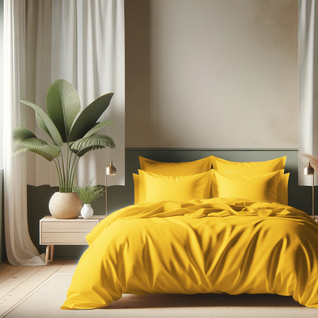 Drap Plat Coton Curry - 270 X 300