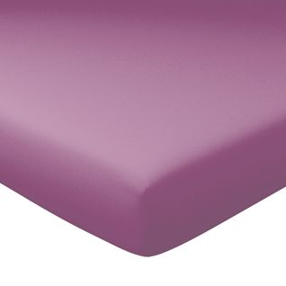 Drap-housse Grand Bonnet 120x190x40 Violet Aubergine En Coton