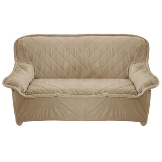 Housse Canapé 3 Places Beige Sable En Polyester