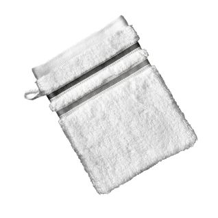 Gant De Toilette 15x21 Blanc Gris En Acrylique