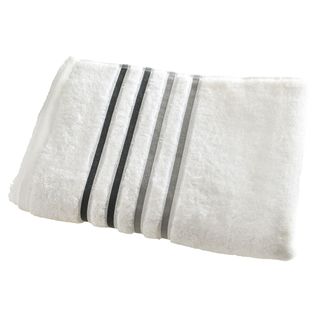 Drap De Bain 70x140 Blanc Gris En Acrylique