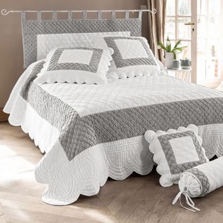 Plaid 150x150 Blanc En Coton