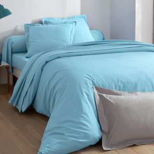 Housse De Couette 140x200 Bleu Nuage En Coton