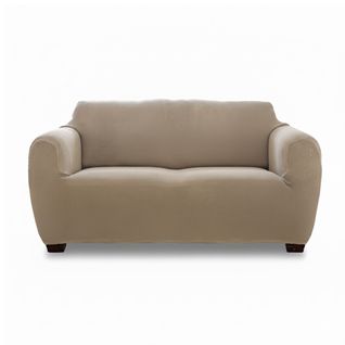 Housse Canapé 2 Places Beige En Polyester