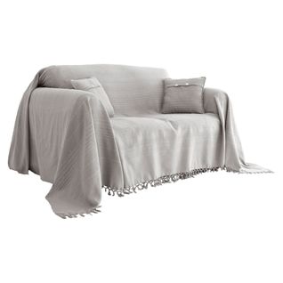 Jeté De Canapé 230x250 Gris En Coton