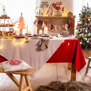 Nappe 150x250 Rouge En Coton