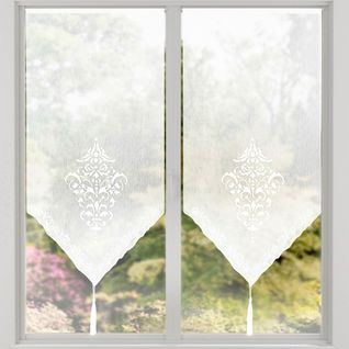 Voilage Pointe 58x120 Blanc En Polyester