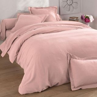 Housse De Couette 260x240 Rose Poudré En Coton