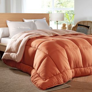 Couette Très Chaude 240x220 Orange Cuivré En Polyester