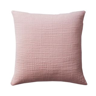 Housse De Coussin 40x40 Rose Poudré En Coton