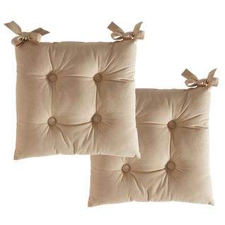 Lot de 2 Galettes 40x40 Beige En Coton