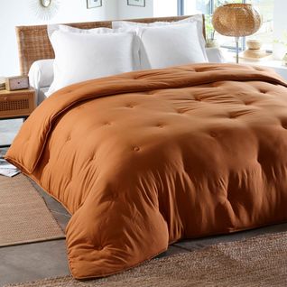 Couette Légère 140x200 Marron Noisette En Polyester
