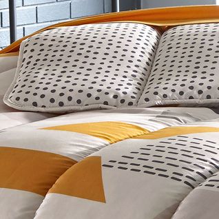 Couette Chaude 260x240 Jaune En Polyester