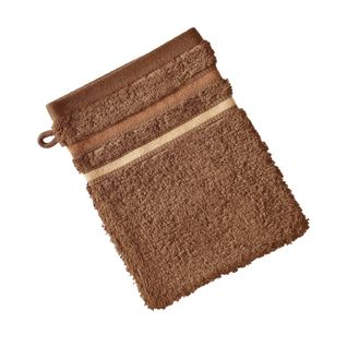 Gant De Toilette 15x21 Beige Chataigne En Acrylique