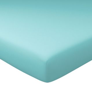Drap-housse Grand Bonnet 90x200x32 Bleu Aqua En Lin