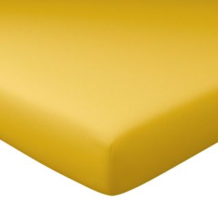 Drap-housse Grand Bonnet 140x200x40 Jaune Ocre En Coton