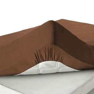Drap-housse Grand Bonnet 180x200x30 Marron Noisette En Coton