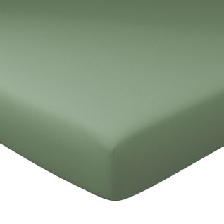 Drap-housse Grand Bonnet 140x200x40 Vert Lichen En Coton