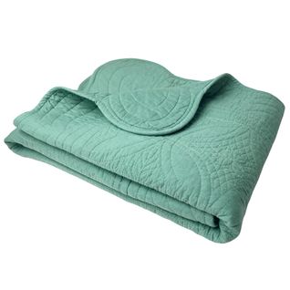 Plaid 150x150 Vert Eucalyptus En Coton 370 G/m²