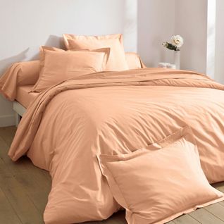 Drap-housse 90x200x28 Rose Nude En Coton