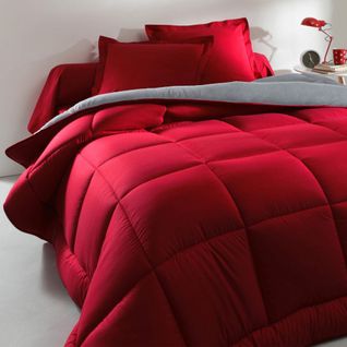 Couette Tempérée 260x240 Rouge En Polyester