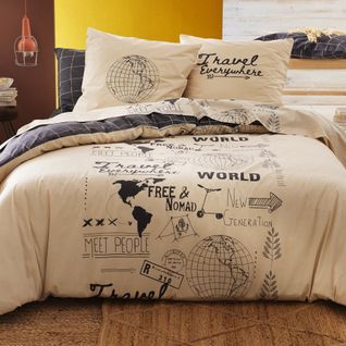 Housse De Couette 200x200 Gris En Coton