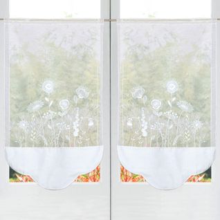Voilage Pointe 58x60 Blanc En Polyester