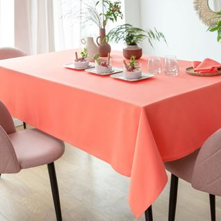 Nappe 150x250 Orange Corail En Coton