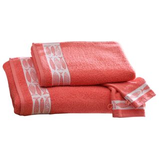 Serviette De Toilette 50x100 Orange Corail En Coton 450 G/m²