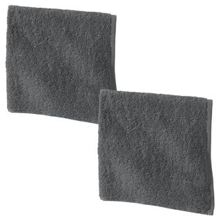 Lot De 2 Essuie-mains 50x50 Gris Foncé En Coton
