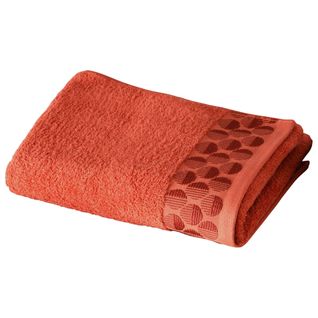 Serviette De Toilette 50x90 Orange Terracotta En Coton 450 G/m²