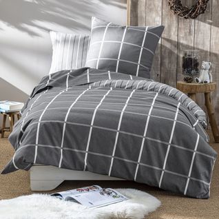 Housse De Couette 240x220 Gris Foncé En Coton