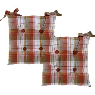 Lot De 2 Galette 40x40 Orange Terracotta En Coton