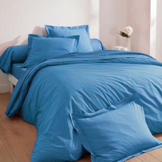 Drap-housse 140x200x28 Bleu Océan En Coton