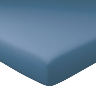 Drap-housse Grand Bonnet 140x200x32 Bleu Océan En Coton