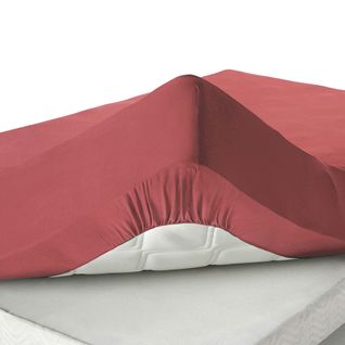 Drap-housse Grand Bonnet 160x200x30 Orange Sienne En Coton