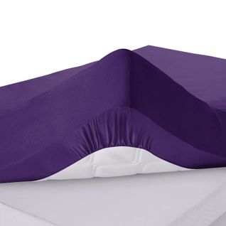 Drap-housse Grand Bonnet 120x200x30 Violet En Coton